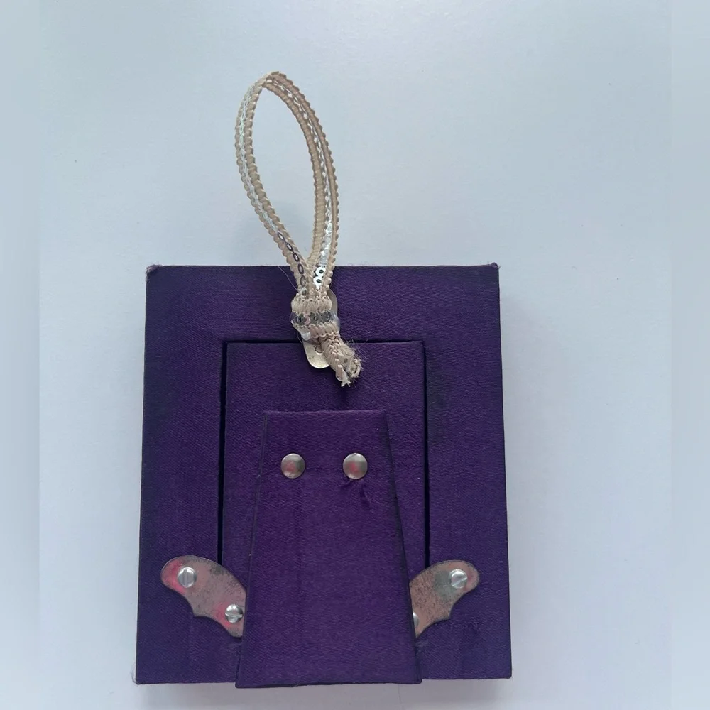 Pier 1 Imports purple satin beaded hanging photo frame